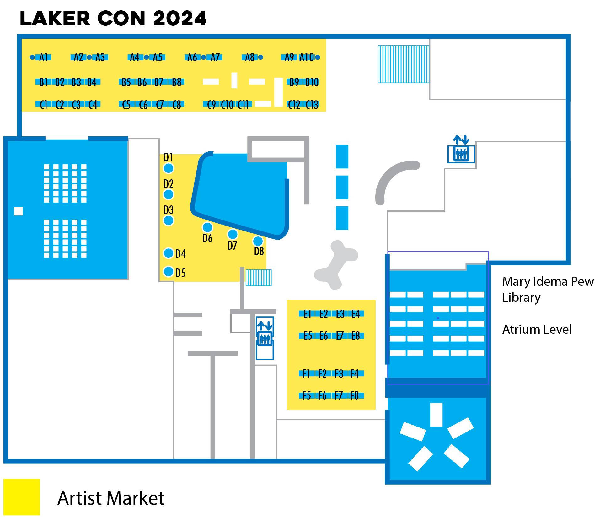 Map of the LakerCon Artist Market